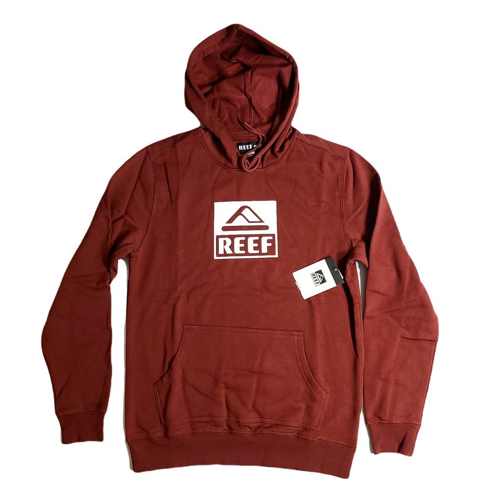 Reef‎ Fleece Hoodie Mens Small Legacy  Madder Brown Burgundy Red Surf Ocean NEW